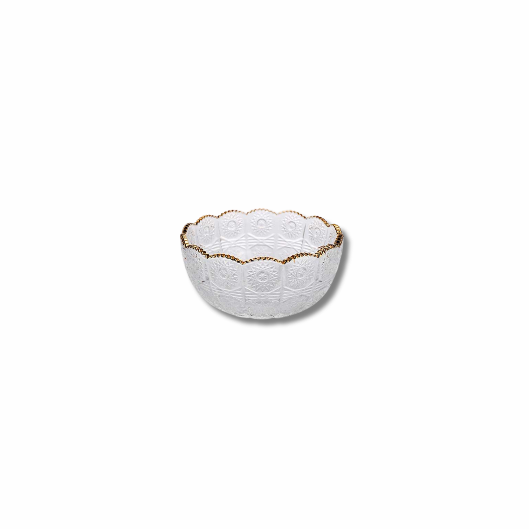 Decorative Glass Bowl with Gold Edge